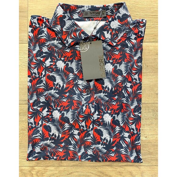 G/Fore Other - G/Fore Short Sleeve Golf Polo Mens M Stretch Blue/Red/Multi Tropical Print Shirt
